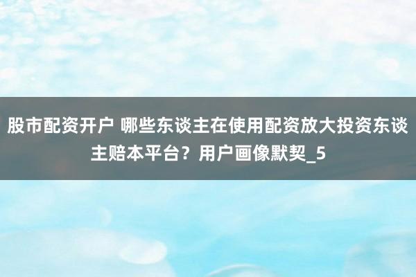 股市配资开户 哪些东谈主在使用配资放大投资东谈主赔本平台?用户画像默契_5