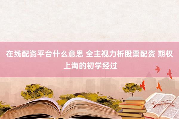 在线配资平台什么意思 全主视力析股票配资 期权 上海的初学经过