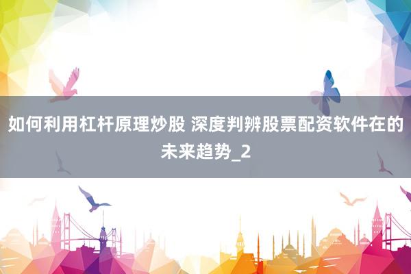 如何利用杠杆原理炒股 深度判辨股票配资软件在的未来趋势_2